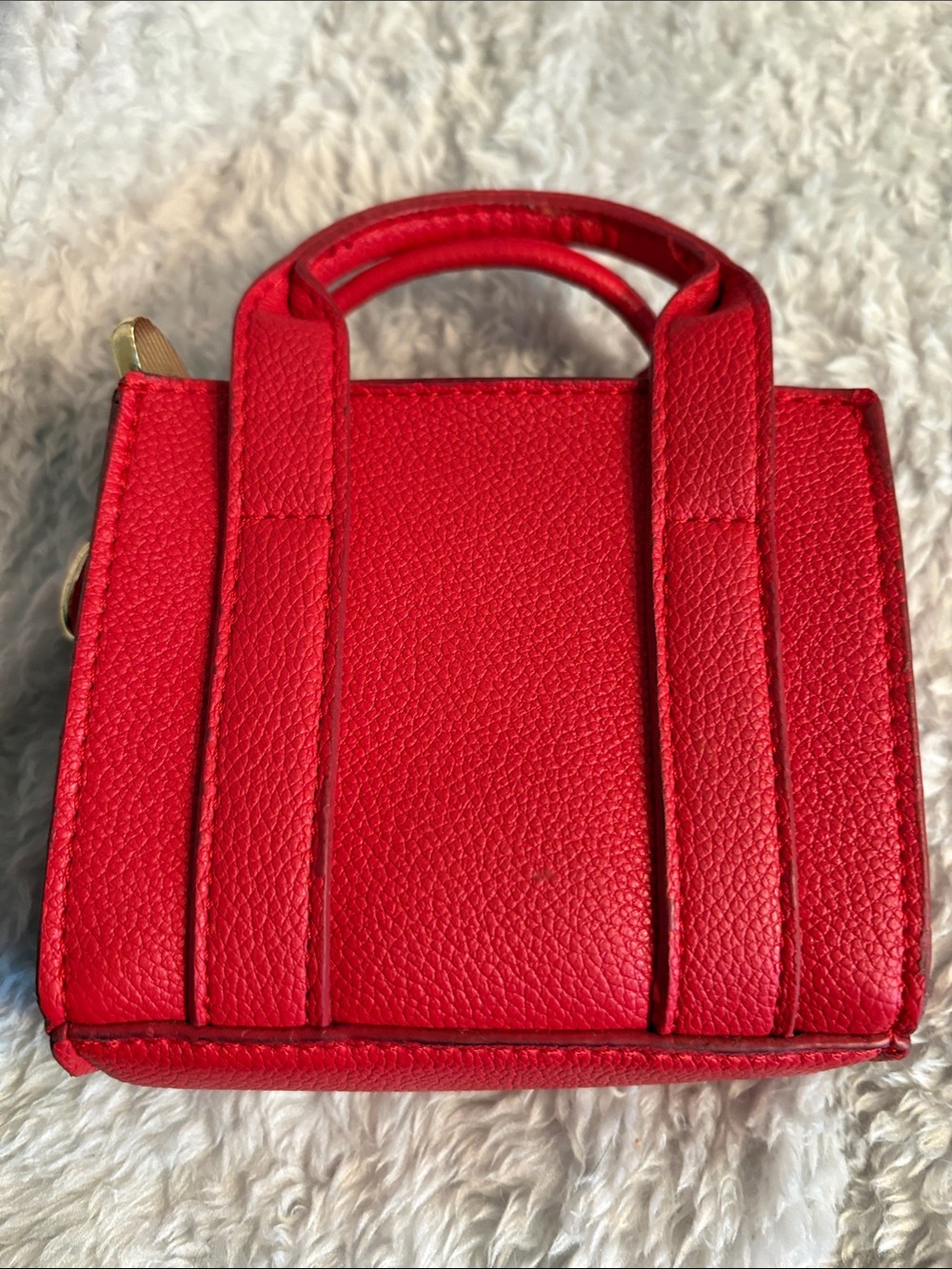 Marc Jacobs Red Pebbled Tiny Leather Tote - Picture 2 of 6